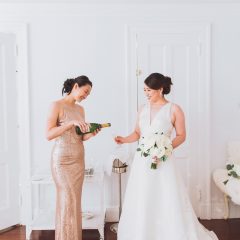 Champagne Pour in Bridal Suite