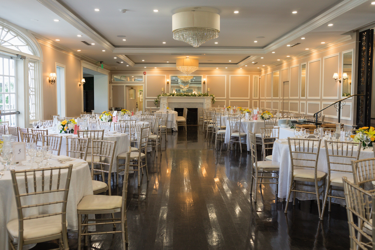 The Briarcliff Manor ballroom set for a seated event in Westchester County